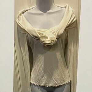 LOVERS AND FRIENDS WHITE COWL NECK BOUSE NWT SMALL